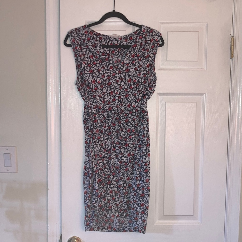 Floral pattern dress - red, white, and blue